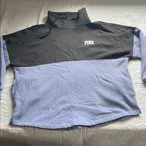 PINK Victoria's Secret Charcoal Lavender purple cowl neck Hoodie sz XL